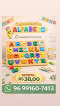 Brinquedo Educativo Jogo de Encaixe Alfabeto em Madeira