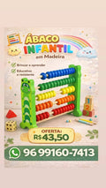 Brinquedo Pedagógico Ábaco Infantil em Madeira - Centopéia Colorida