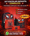 Kit Escolar Infantil Completo – Homem-Aranha (Mochila, Lancheira e Estojo)