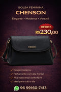Bolsa Feminina Tiracolo Chenson com Aba Frontal - Preta