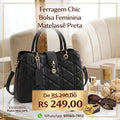 Bolsa Feminina Chenson Clássica Matelassê - Preta